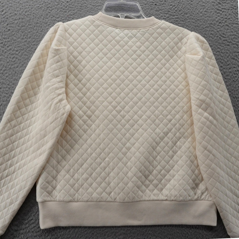 Walter Hagen Clubhouse Quilted Pullover Crew Cream Puff Sleeve UPF 50+ NEW - Picture 4 of 13